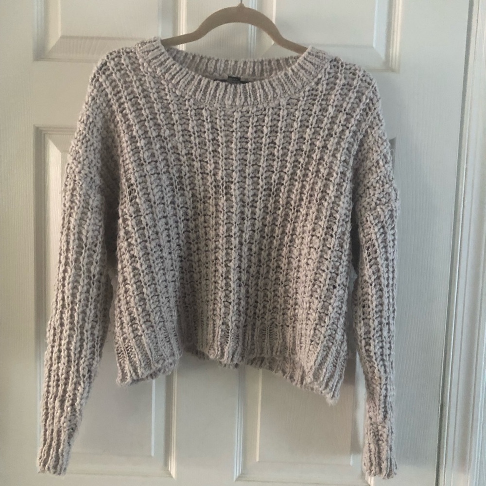 Grey Knit cropped sweater- size Small